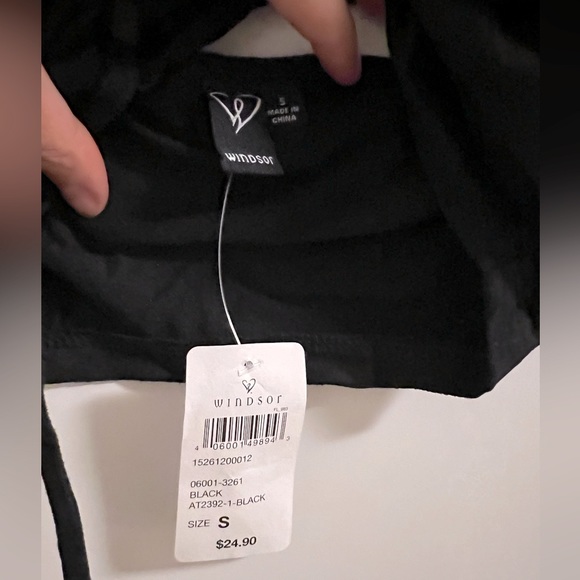 Black Halter Crop Top Faux Suede - Picture 2 of 2